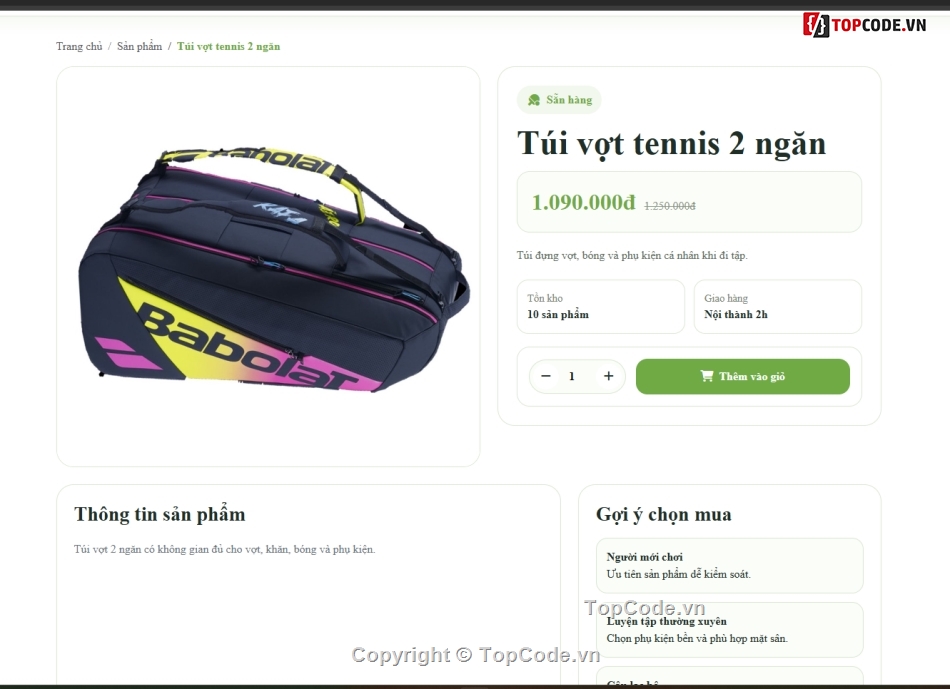 thể thao,Website bán đồ thể thao,tennis